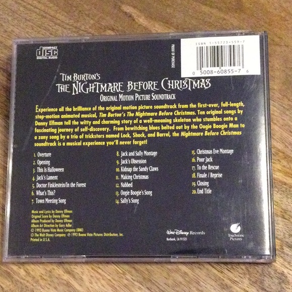 ✨🤘🏻HP🤘🏻✨The Nightmare Before Christmas Movie Soundtrack CD - Picture 2 of 5
